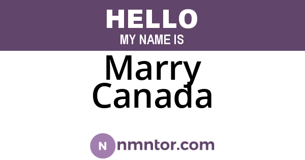 Marry Canada