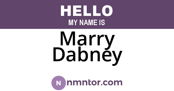 Marry Dabney