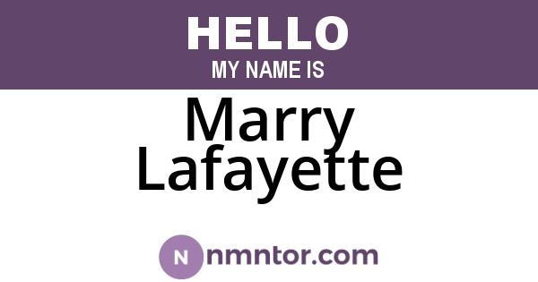 Marry Lafayette