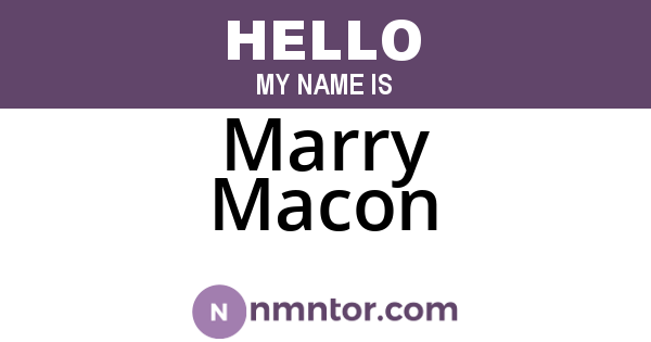 Marry Macon
