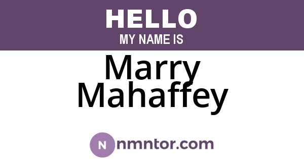 Marry Mahaffey