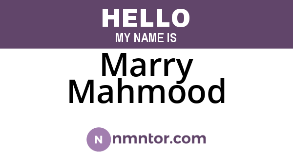 Marry Mahmood