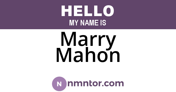 Marry Mahon
