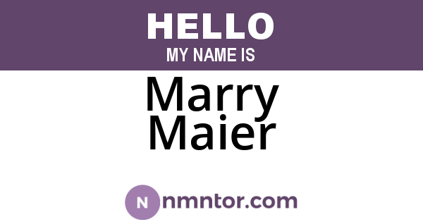 Marry Maier