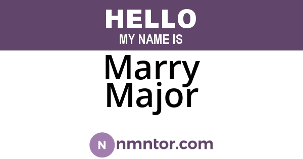 Marry Major