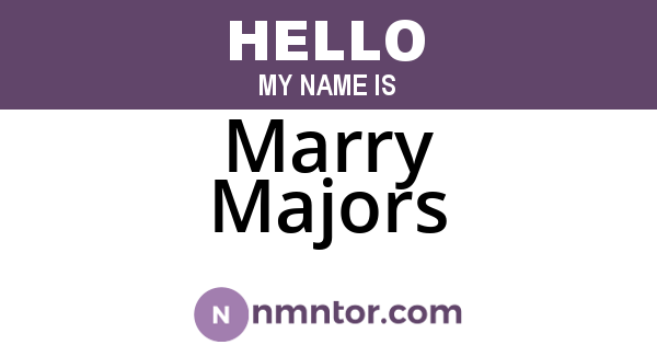 Marry Majors