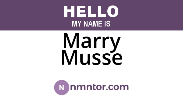 Marry Musse