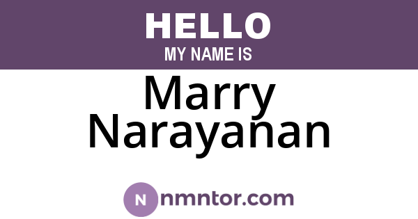 Marry Narayanan