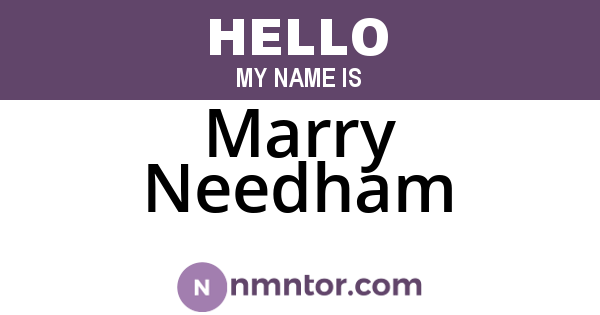 Marry Needham