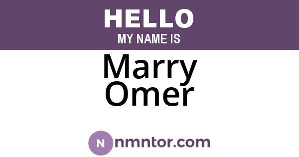 Marry Omer