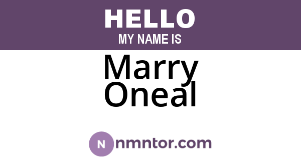Marry Oneal