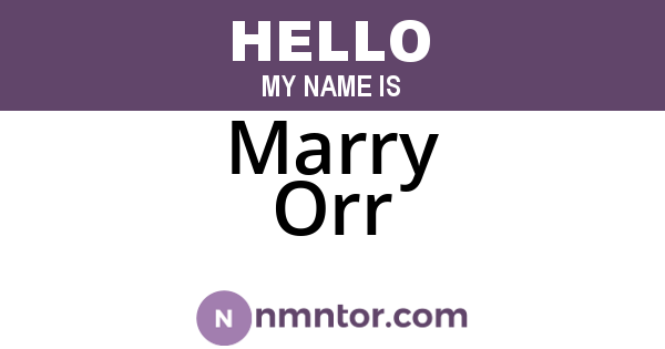Marry Orr