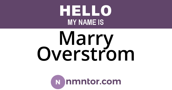 Marry Overstrom