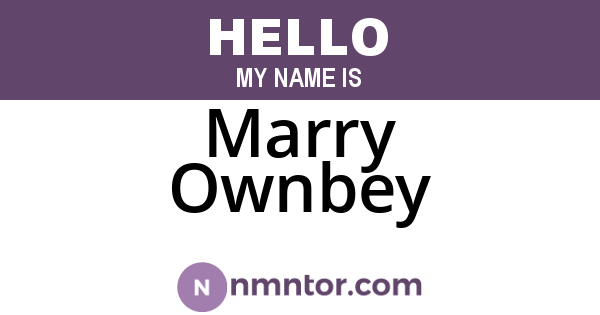 Marry Ownbey
