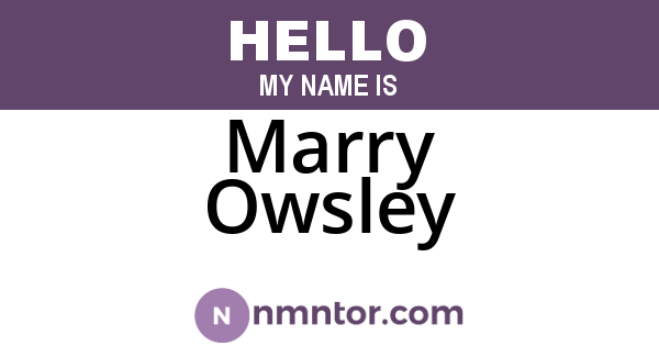 Marry Owsley