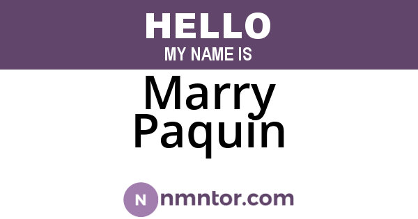 Marry Paquin