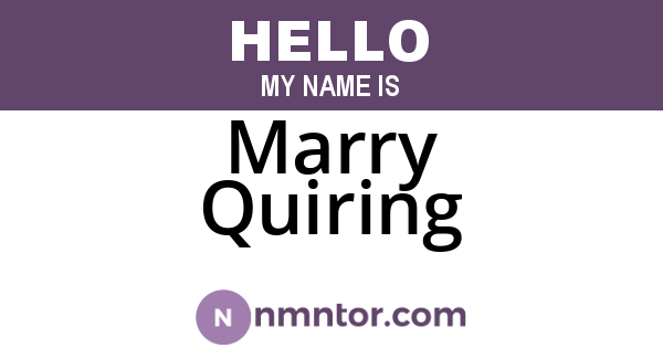Marry Quiring