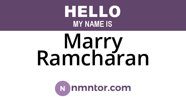 Marry Ramcharan