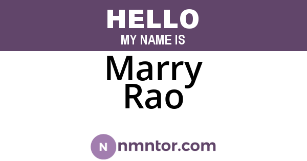 Marry Rao