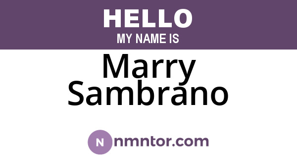 Marry Sambrano
