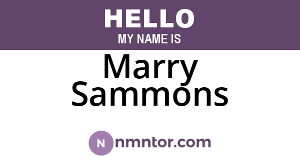 Marry Sammons