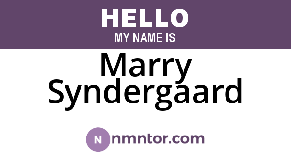 Marry Syndergaard