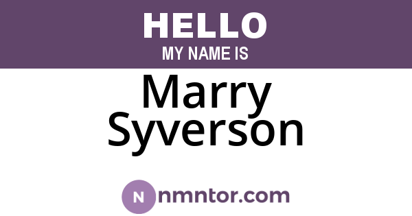 Marry Syverson