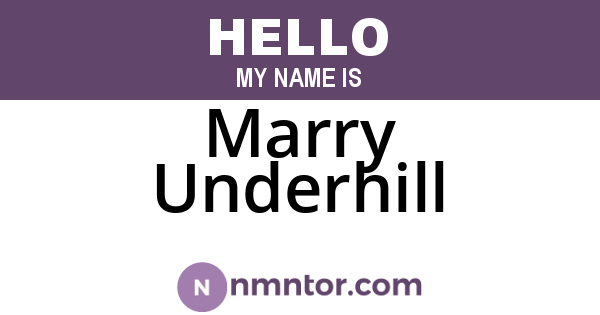Marry Underhill