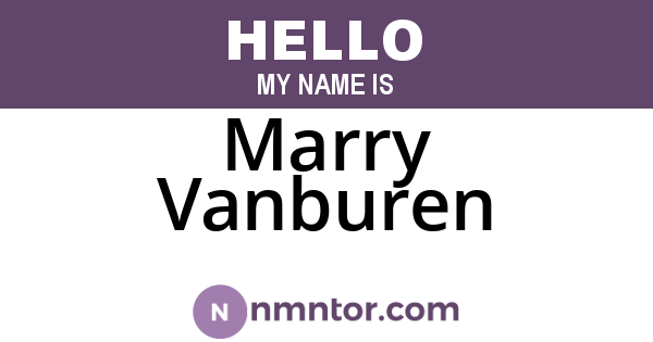 Marry Vanburen