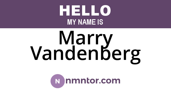 Marry Vandenberg