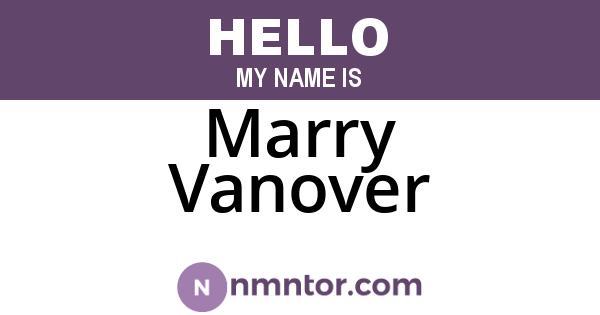 Marry Vanover