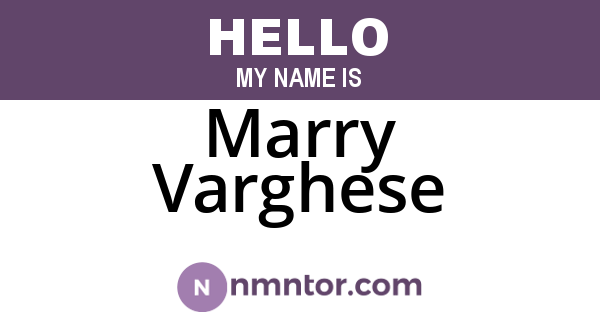 Marry Varghese