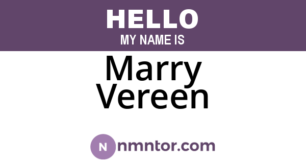 Marry Vereen