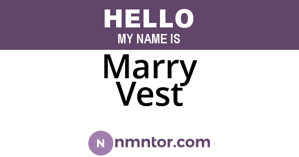 Marry Vest