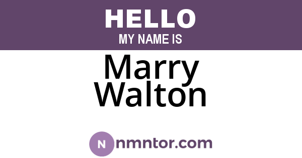 Marry Walton