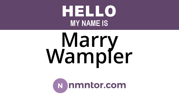 Marry Wampler