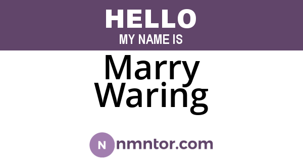 Marry Waring