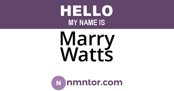 Marry Watts