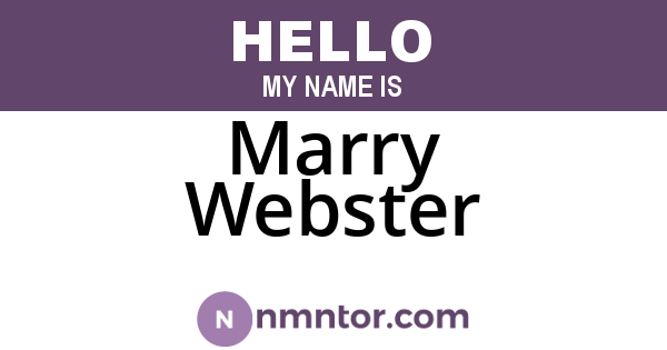 Marry Webster