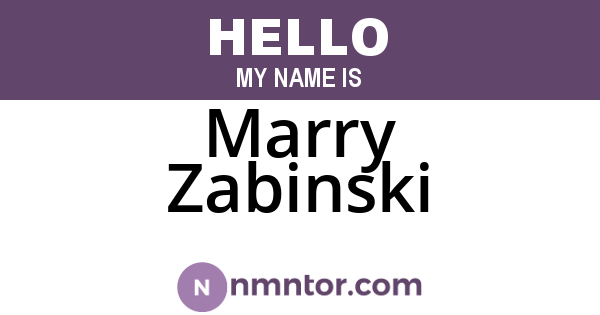 Marry Zabinski
