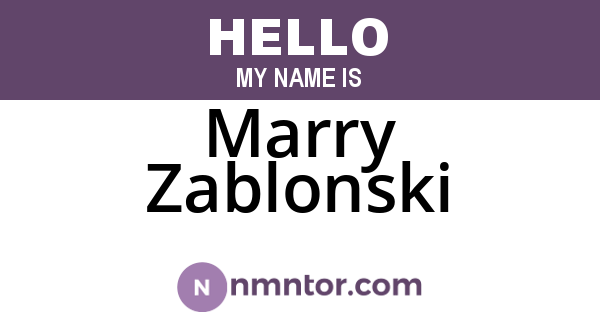 Marry Zablonski