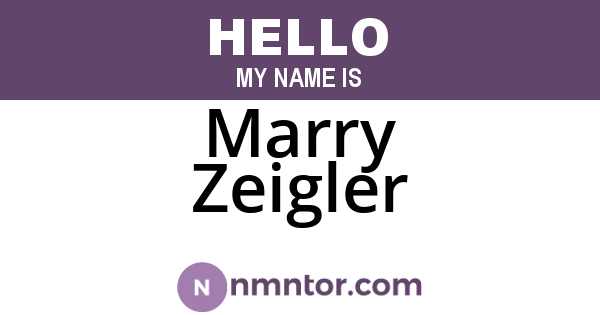 Marry Zeigler