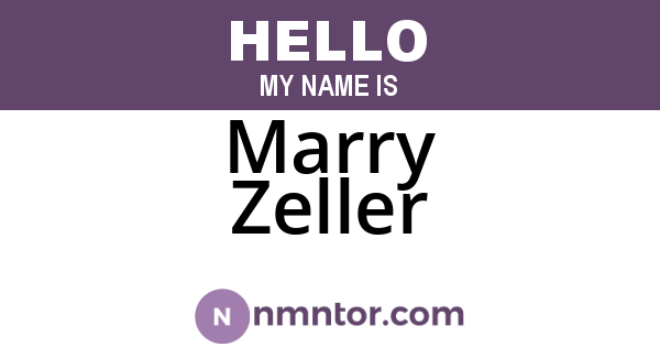 Marry Zeller