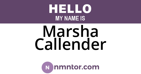 Marsha Callender