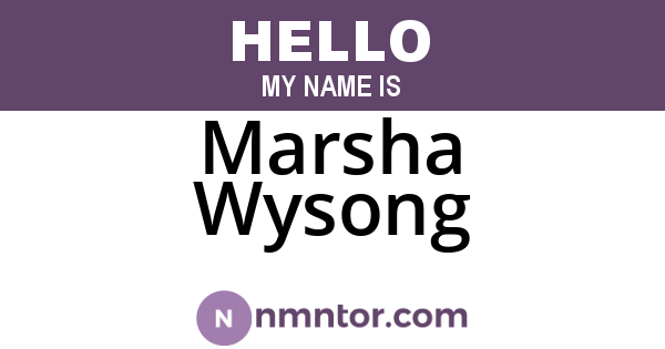 Marsha Wysong