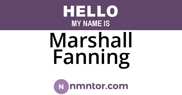 Marshall Fanning