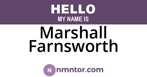 Marshall Farnsworth