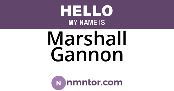 Marshall Gannon