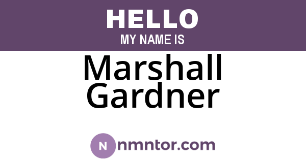 Marshall Gardner