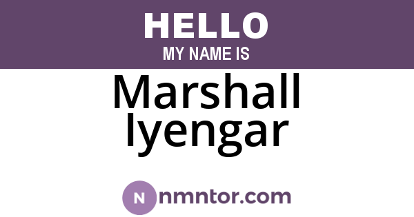 Marshall Iyengar